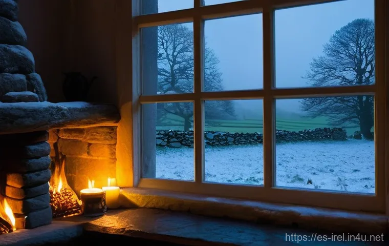 아일랜드의 크리스마스와 연말연시 문화 - **A Serene Celtic Winter's Eve in Rural Ireland.**
    A picturesque, ancient stone cottage nestled ...