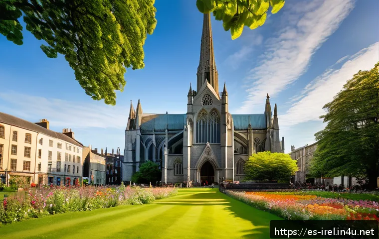 아일랜드인의 종교와 카톨릭 신앙 - A scenic view of St. Patrick’s Cathedral in Dublin during golden hour, showcasing its grand Gothic a...